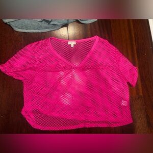 Hot Pink Mesh Top